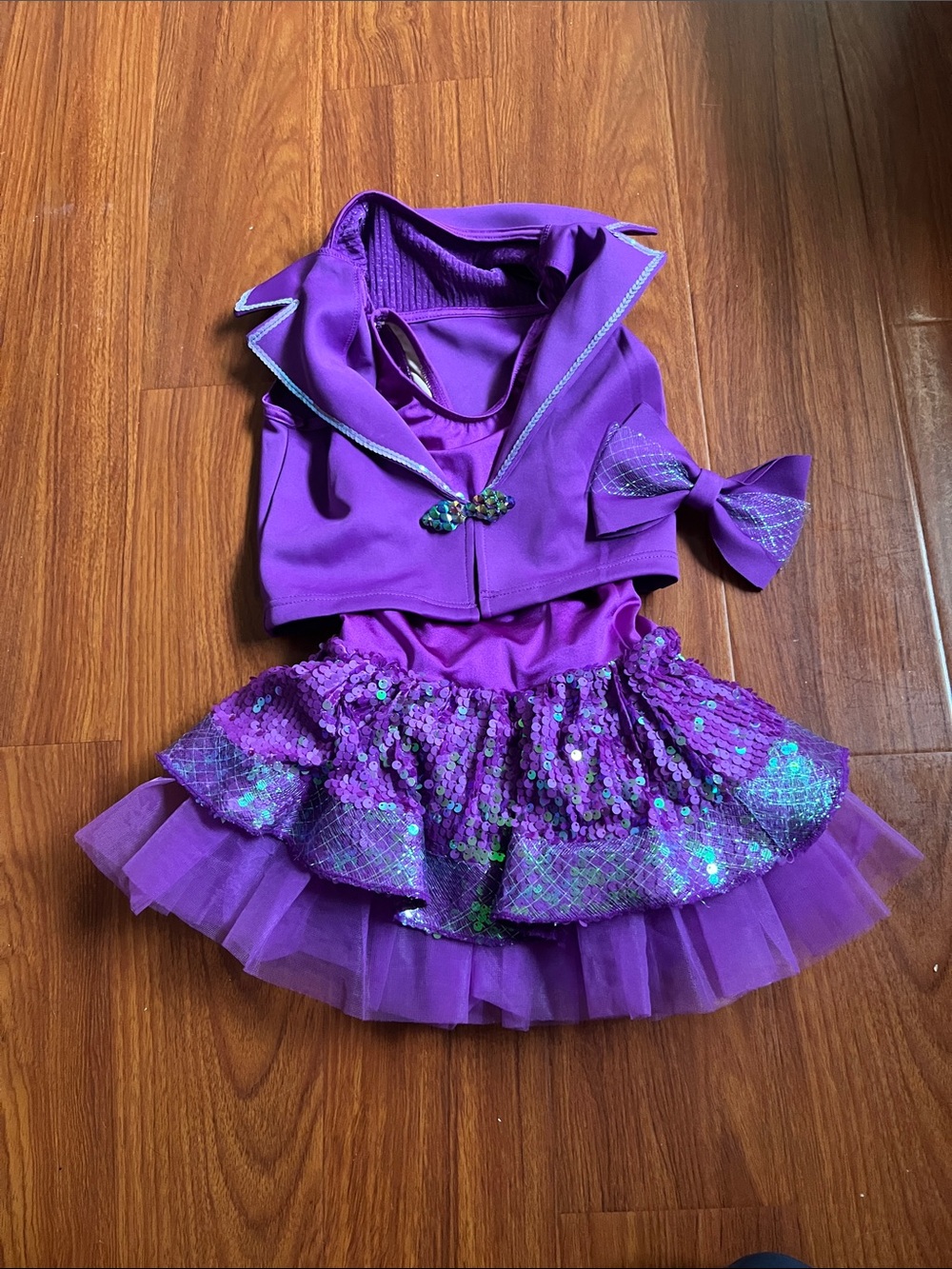 Weissman Purple Sequin Tutu Dance Costume Set